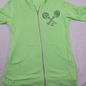 Lauren Moshi NWOT Neon Green Tennis Hoodie Front Zip Size Small